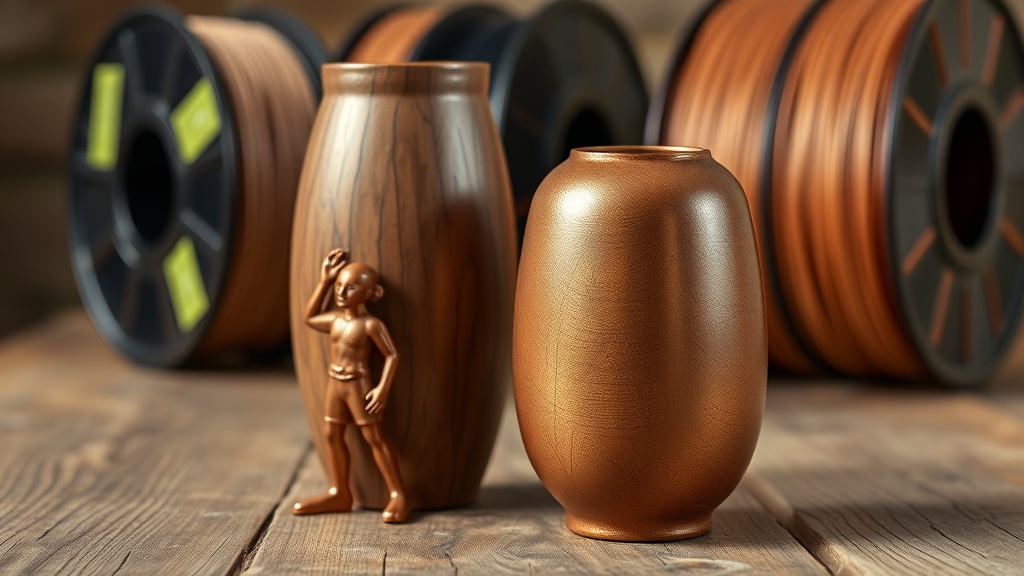 Wood PLA ve Metal Dolgulu Dekoratif Filamentler